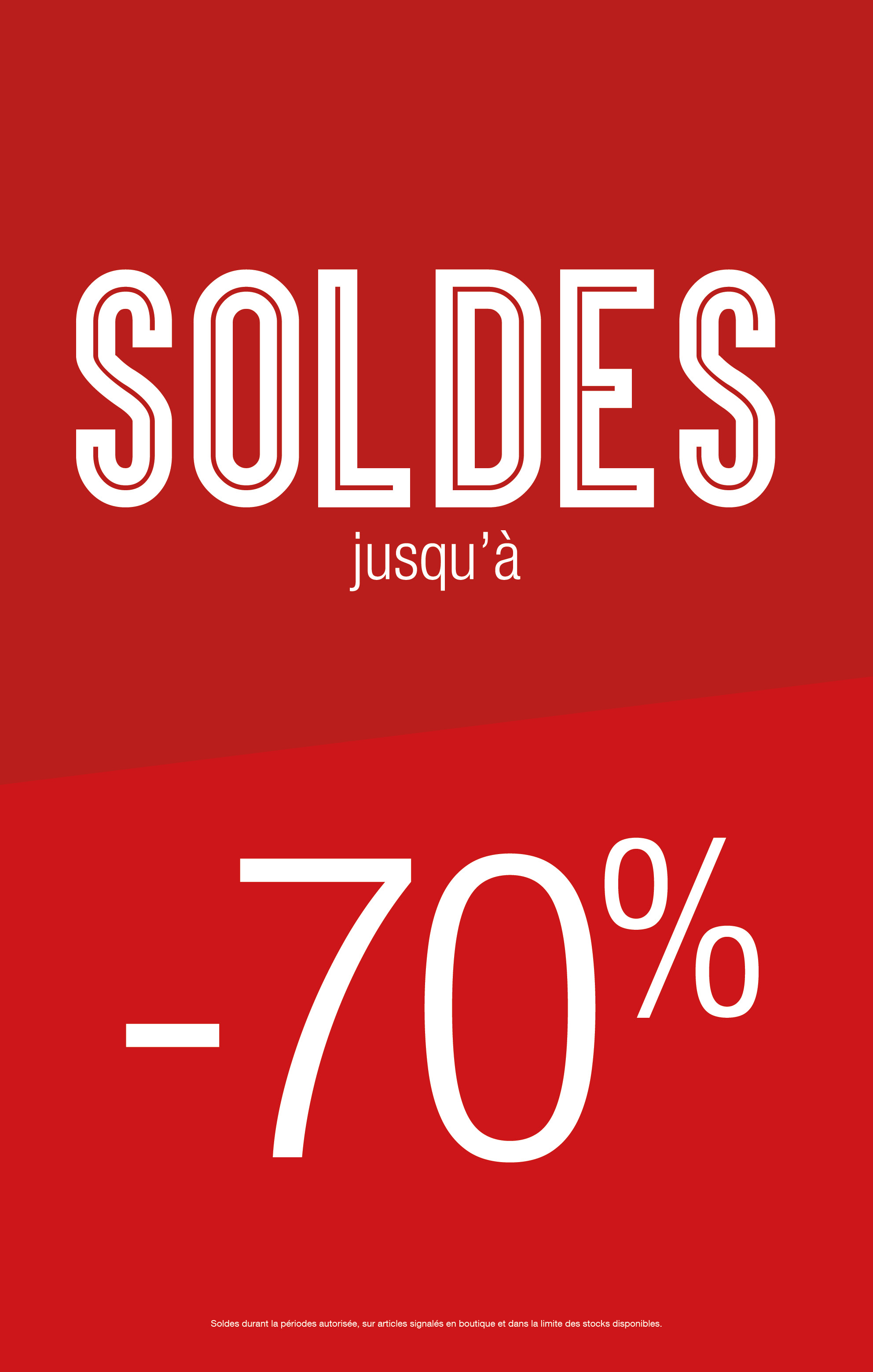 Affiche SOLDES jusqu'à -70% - DS Impression grand format- Impression Affiche  4x3 - 320x240 - abribus 120x176 - Fabricant de PLV