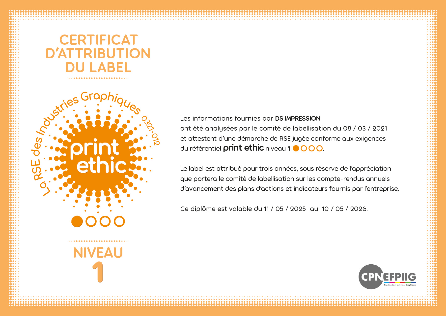 Print Ethic Niveau 1 - DS Impression